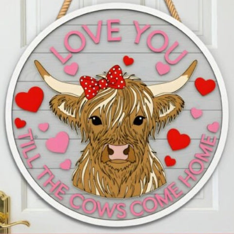 Highland Cow Valentines Door Hanger DIY kit/