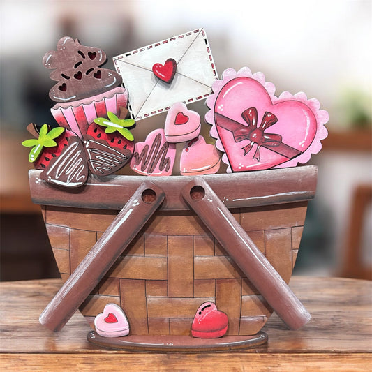 🧺 Sweet Treats Valentine Basket Insert – Laser Cut DIY Decor